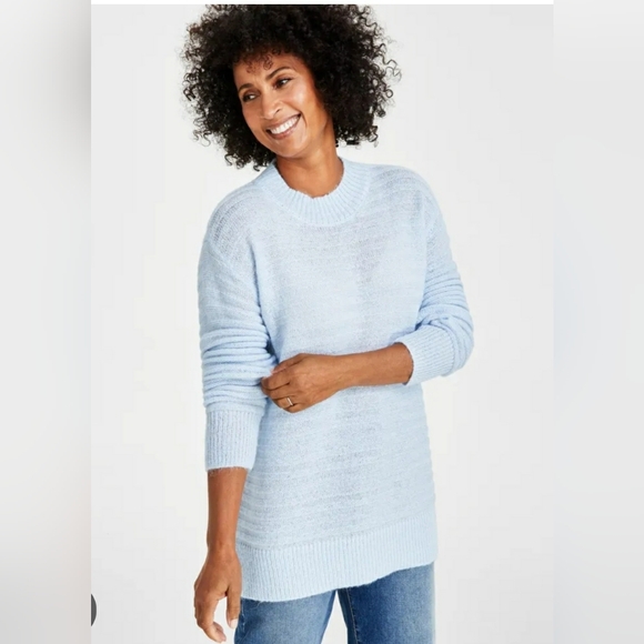 Style & Co. Sweaters - Nwt Style & Co Womens Sweater  in Frozen Blue,  Petite XL
